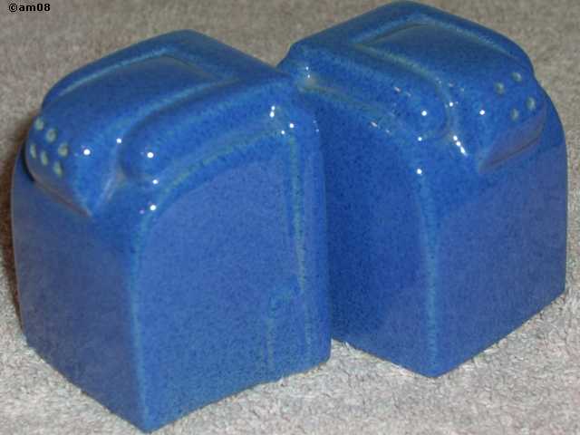 Modern shakers glazed peppered royal blue.